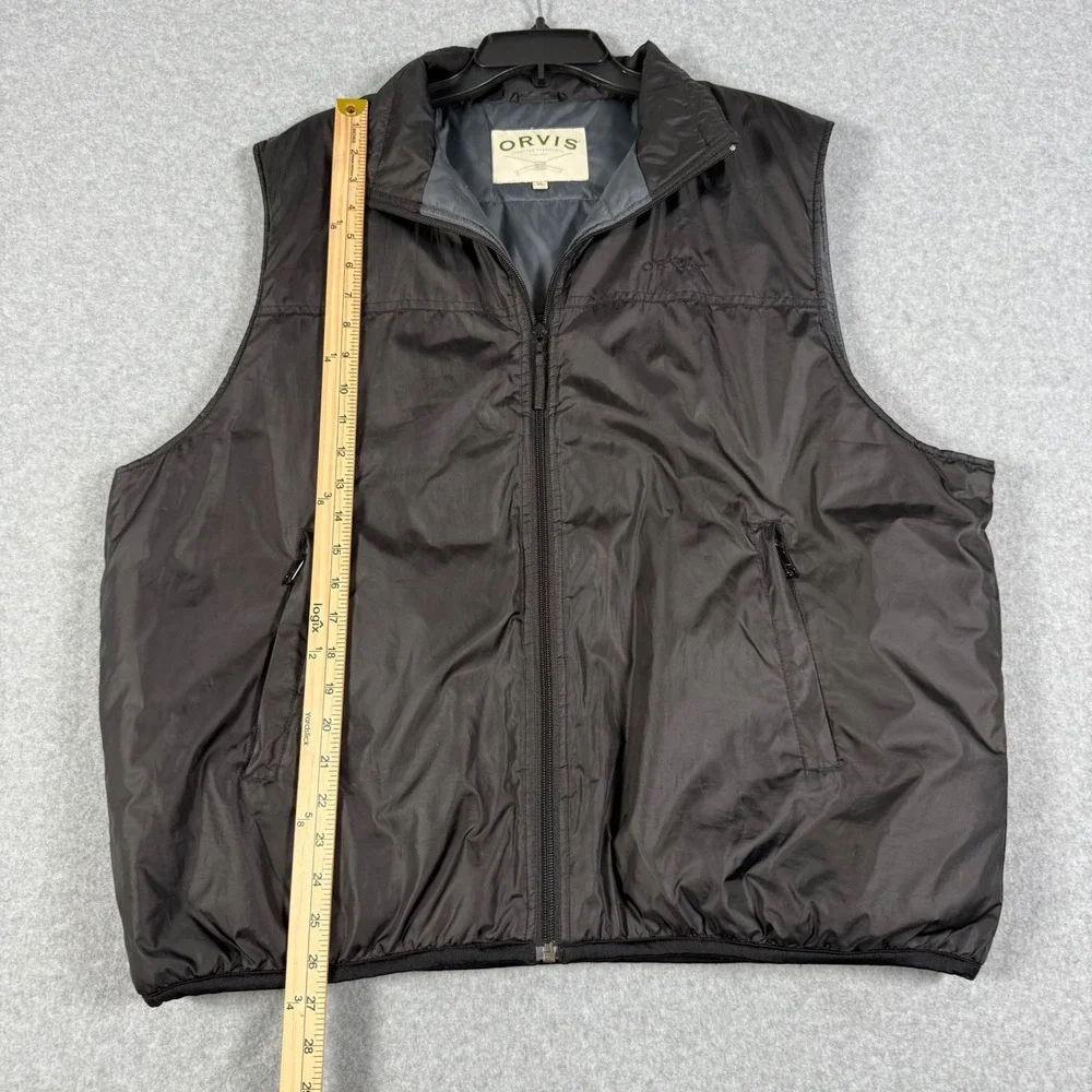 Orvis Mens Primaloft Insulated Full Zip Vest Black XL Lightweight Outdoor Puffer